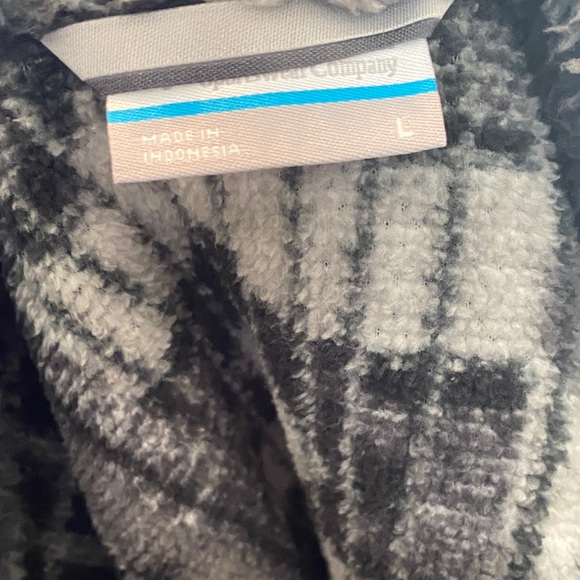 Columbia Charcoal and Black Patterned Fleece Jacket women’s large - Picture 6 of 7
